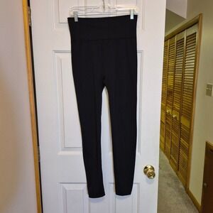 Muk Luks Black High Waisted Leggings Women Size L/XL Solid Slim Fit Stretch